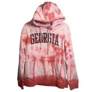 Women's Pressbox Red Georgia‎ Bulldogs Campus Tie-Dye Pullover Hoodie, L